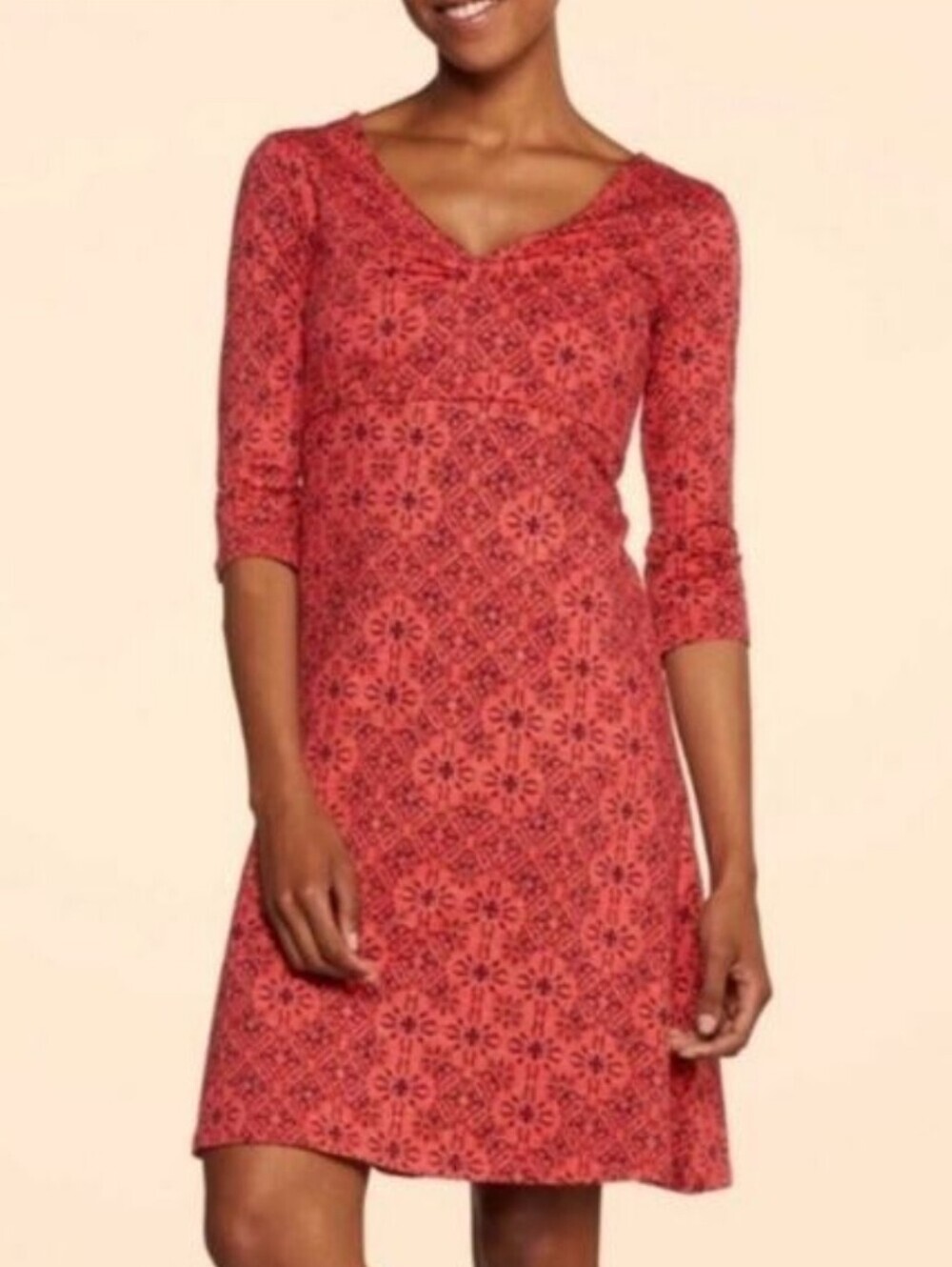 Toad & Co.▪️Rosalinda Dress Printed Floral Pattern 3/4 Sleeve Organic Cotton
